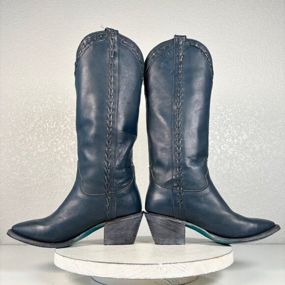 Lane Everyday Emma Womens Cowboy Boots 7.5 Blue Western Cowgilr Mid Calf Tall - Picture 7 of 10
